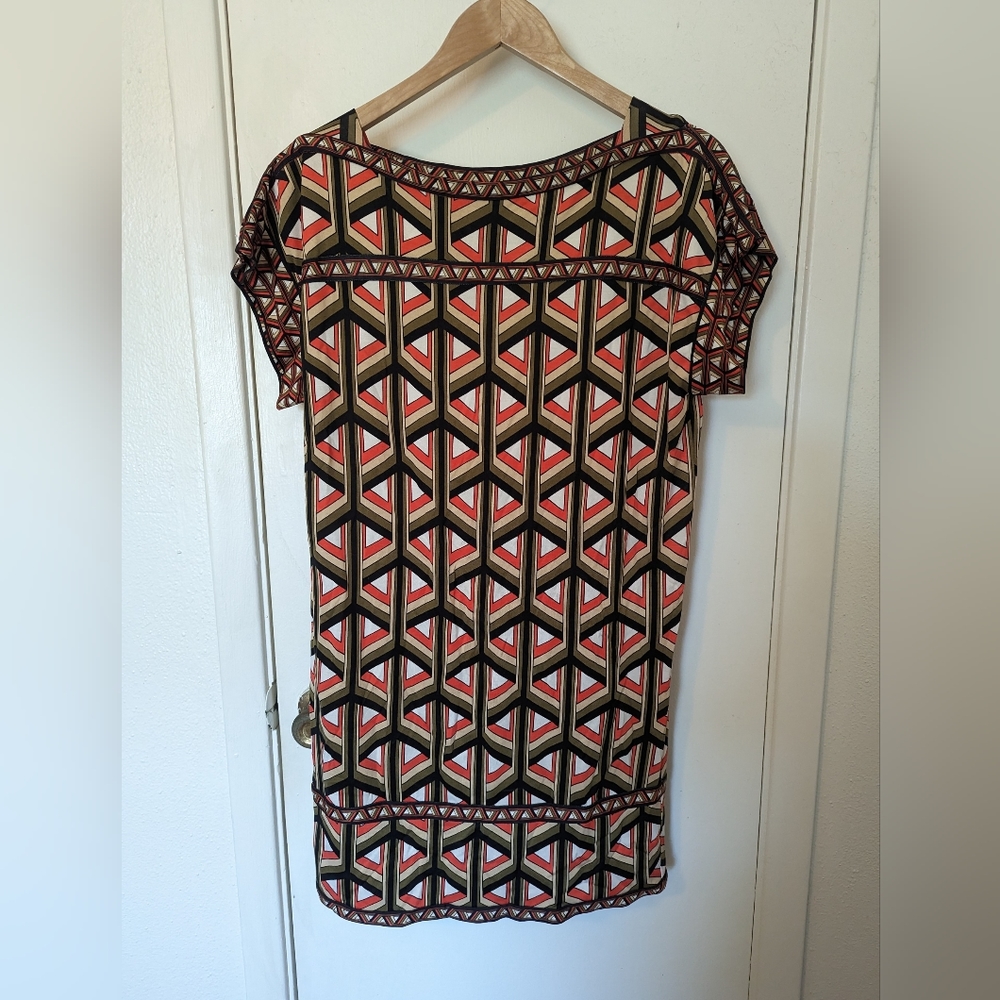 DvF silk knit geometric pattern dress size 10
